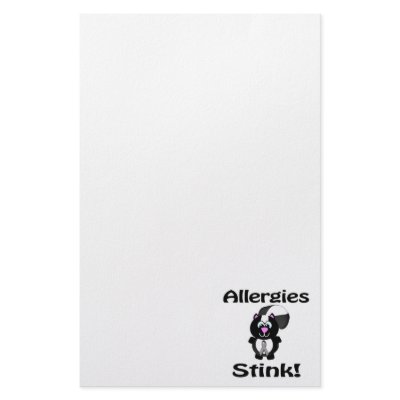Allergies Stink Skunk Awareness Design Stationery Paper by super_shop