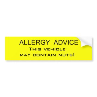 Allergy Advice Bumper Sticker