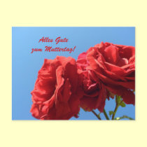 Alles Gute zum Muttertagmit rosa rosen postcards