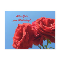 Alles Gute zum Muttertagmit rosa rosen postcards