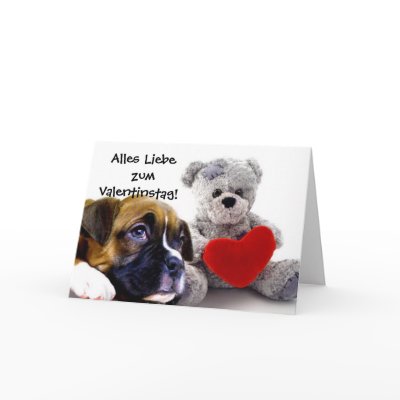 Alles Liebe zum Valentinstag boxer dog card by ritmoboxer