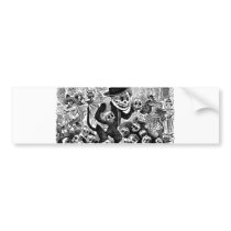 Alley Cat Calavera c. early 1900's Mexico. Bumper Stickers