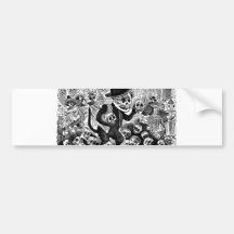 Alley Cat Calavera c. early 1900's Mexico. Bumper Stickers
