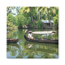 Alleypey backwaters, india refrigerator magnet