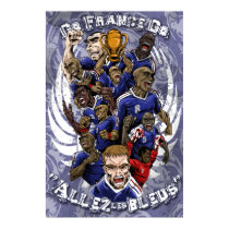 Allez Les Bleus France football champions poster posters