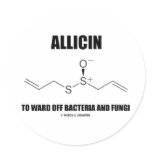 Allicin To Ward Off Bacteria And Fungi (Molecule) Round Stickers