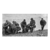 Allied Forces Landing on Omaha Beach World War II Custom Photo Card