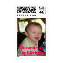 AllieWRNose, Alexandria's1st Birthday Postage Stamp