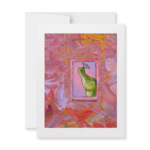 Alligator and bird balance of power fun unique art invite
