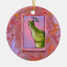 Alligator and bird balance of power fun unique art ornament