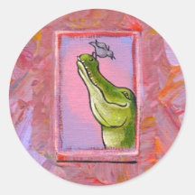 Alligator and bird balance of power fun unique art sticker