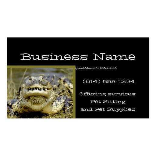 Alligator Animal Business Card (front side)