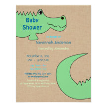 Alligator Baby Boy Shower Invitations