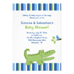 Alligator Baby Shower Invitation Blue/Green 4x6