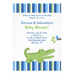 Alligator Baby Shower Invitation Blue/Green 5x7
