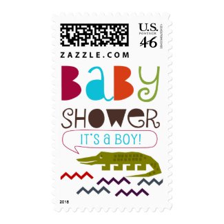 Alligator Baby Shower Postage Stamps