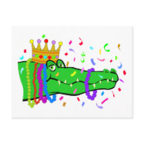Alligator Beads Mardi Gras Post Cards