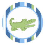 Alligator Blue/Green Envelope Seals / Toppers 20 Round Sticker