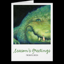 Alligator Christmas Card cards