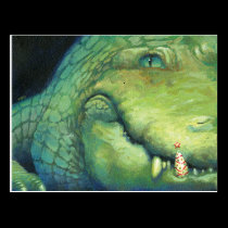 Alligator Christmas Card postcards