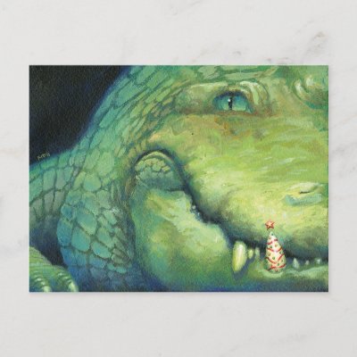 Alligator Christmas Card Post Cards