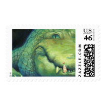 Alligator Christmas postage stamp