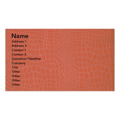 Alligator Coral Business Cards