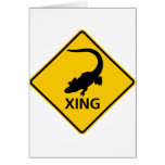 Alligator Crossing Highway Sign Cards