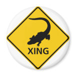 Alligator Crossing Highway Sign Refrigerator Magnets