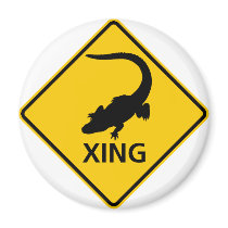 Alligator Crossing Highway Sign magnets