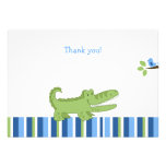 Alligator Flat Thank you note - Blue/Green Invitations