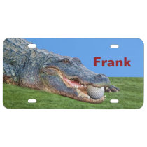 Alligator, Golf Ball, Customizable Name License Plate at Zazzle