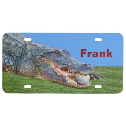 Alligator, Golf Ball, Customizable Name License Plate
