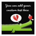Alligator in Love Personalized Announcement