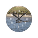 Alligator in the Water Wall Clock