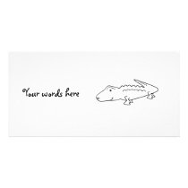 Alligator lineart photo card template