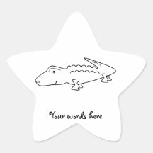 Alligator lineart star stickers