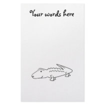 Alligator lineart stationery paper