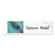Alligator on cards, bumper stickers, post cards.