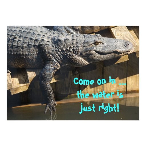 Alligator On Dock Invite