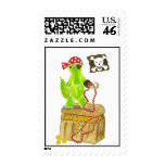 Alligator Pirate Postage Stamps