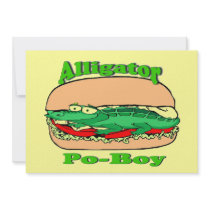Alligator Po-Boy Custom Invitations
