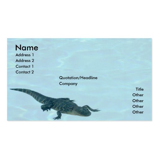 Alligator Profile Card Business Card Template (front side)