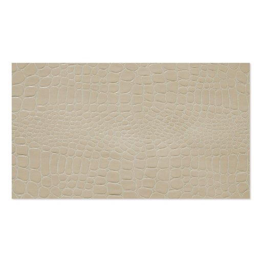 Alligator Skin Print Beige Business Card (back side)