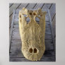 Alligator skull on wooden deck, gator head poster