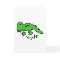 Alligator Stick Figure Card