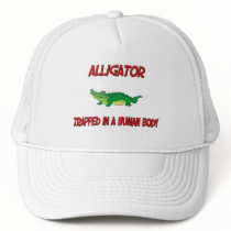 Alligator trapped in a human body hats by AnimalShirts Alligator trapped in a human body hats