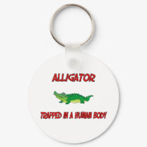 Alligator trapped in a human body keychains by AnimalShirts Alligator trapped in a human body keychains