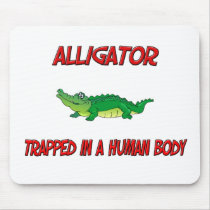 Alligator trapped in a human body mousepads by AnimalShirts Alligator trapped in a human body mousepads