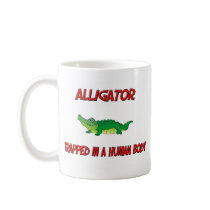 Alligator trapped in a human body mugs